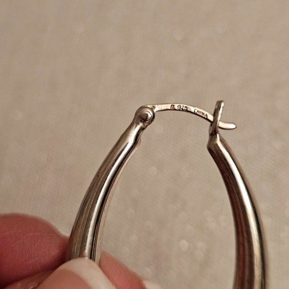 Sterling Silver Hoops Earrings - Picture 6 of 6